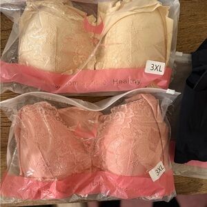 Lace Intimates Set - Cream and Pink
